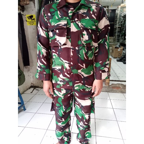 baju stelan pdl velbet puring loreng malvinas gelap/terlaris /terbaru