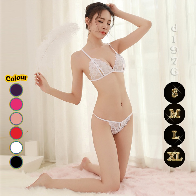 d1976 BH Bra Set CD Celana Dalam Sexy Gstring Wanita All Size Fit S M L XL OFB-F129