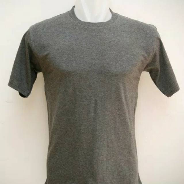 kaos polos lengan pendek warna abu tua