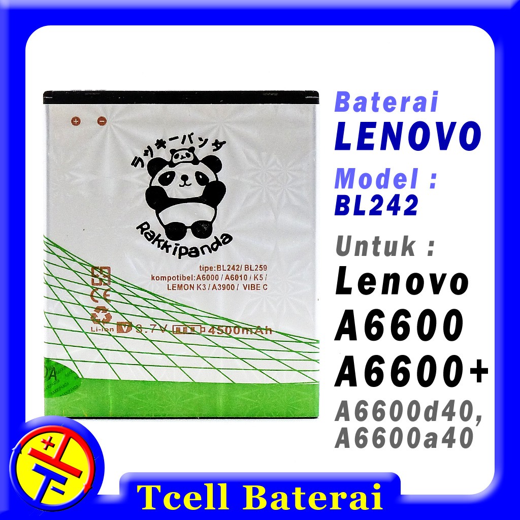 Baterai Lenovo A6600 Plus A6600d40 A6600a40 Bl242 Rakkipanda Shopee Indonesia
