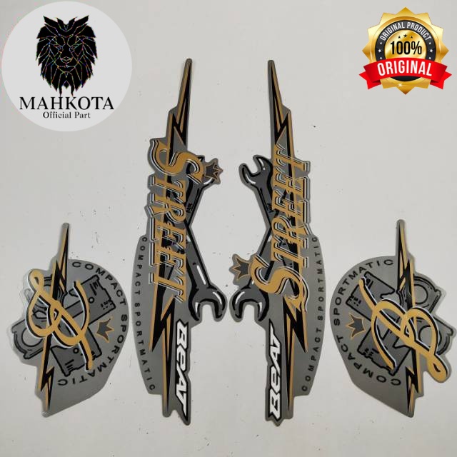 Original Asli Striping Stiker Polet list motor honda beat street 2020 all new grey stiker  body moto