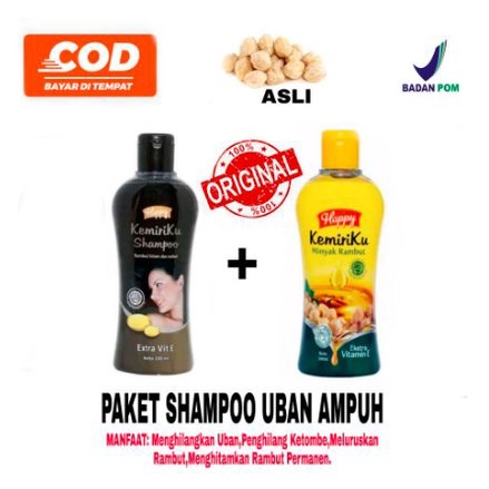 PAKET HEMAT SAMPO DAN MINYAK HAPPY KEMIRIKU / HAPPY KEMIRI KU ORIGINAL BPOM / SAMPO PENGHITAM RAMBUT