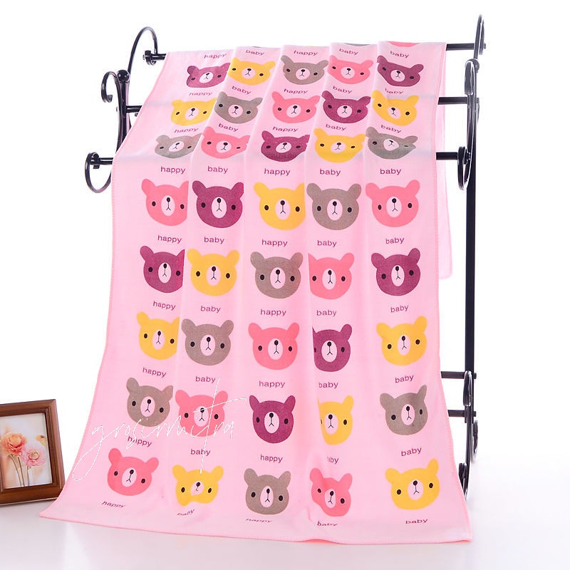 Handuk Mandi Bayi 35x75cm / 70x140cm  Murah Lembut Besar Berdaya Serap Tinggi For Baby Premium Quality Motif Bear