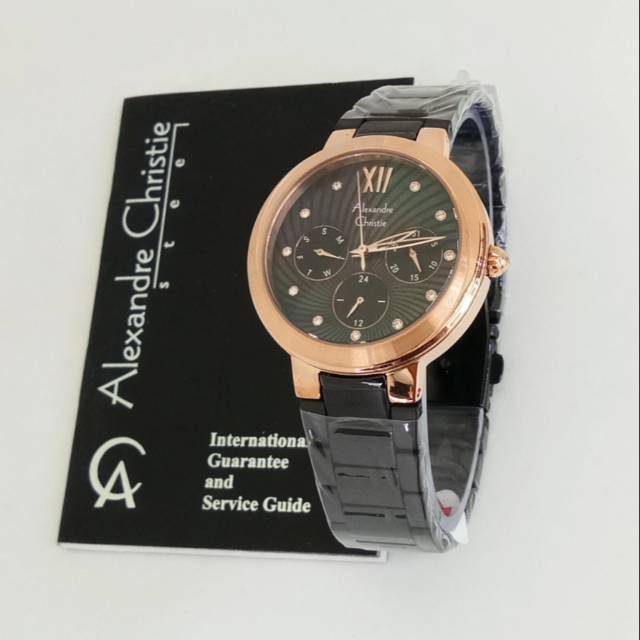 Jam Alexandre Christie AC 2766 BF black rosegold. Jam tangan wanita