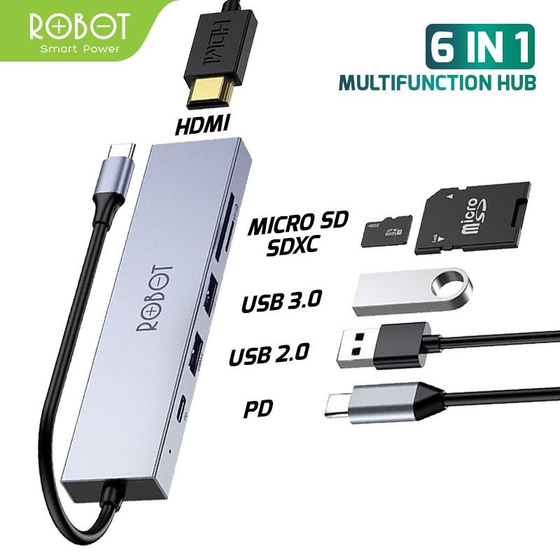 Robot HT260 6 in 1 Multifunction USB C HUB Adapter