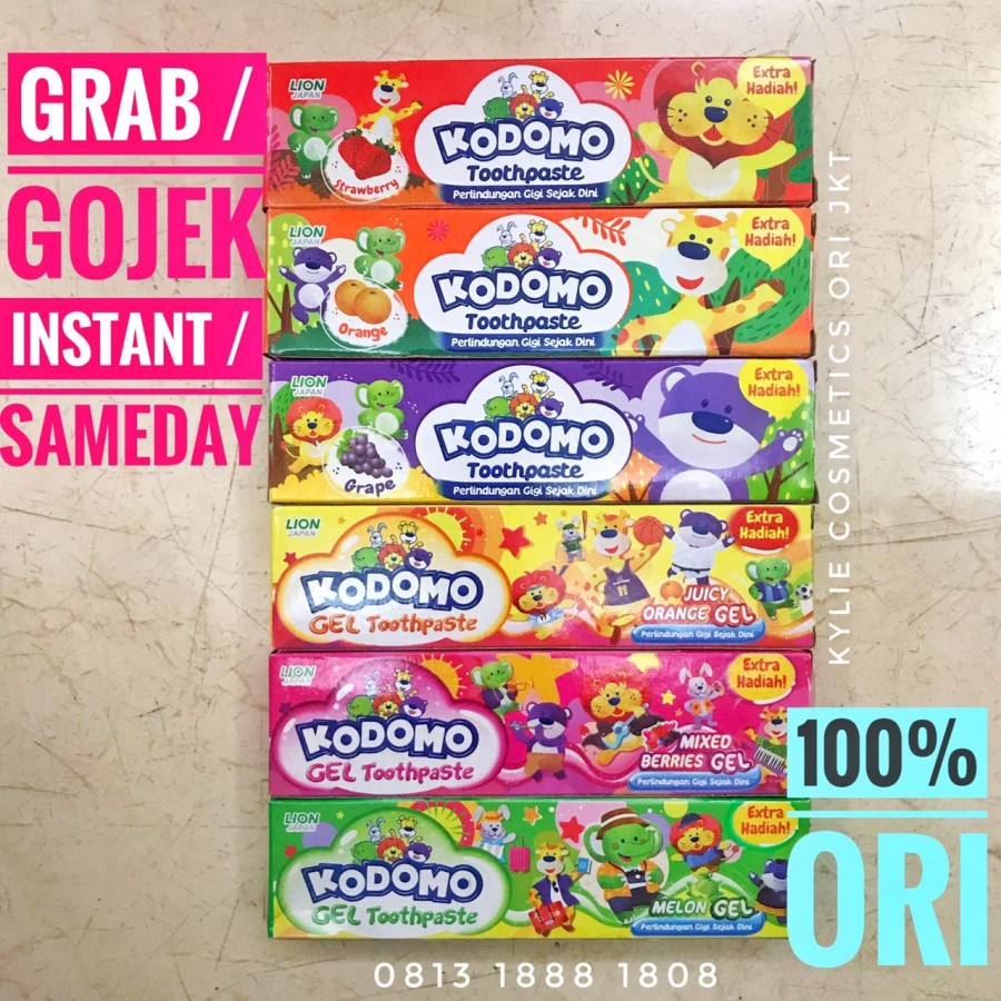 Pasta Gigi KODOMO Toothpaste 45 Gram Sikat Gigi 45 Gr Tube 45g Odol Anak 45gr Strawberry Anggur Orange Jeruk Melon Mix Berries Gel Tooth Paste Grape 45 g