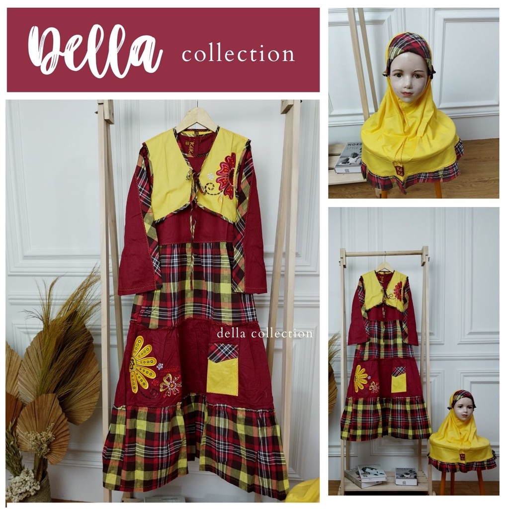 PROMO CUCI GUDANG | baju muslim anak Keke Gamis Kotak Balero (Size 10 & 11)