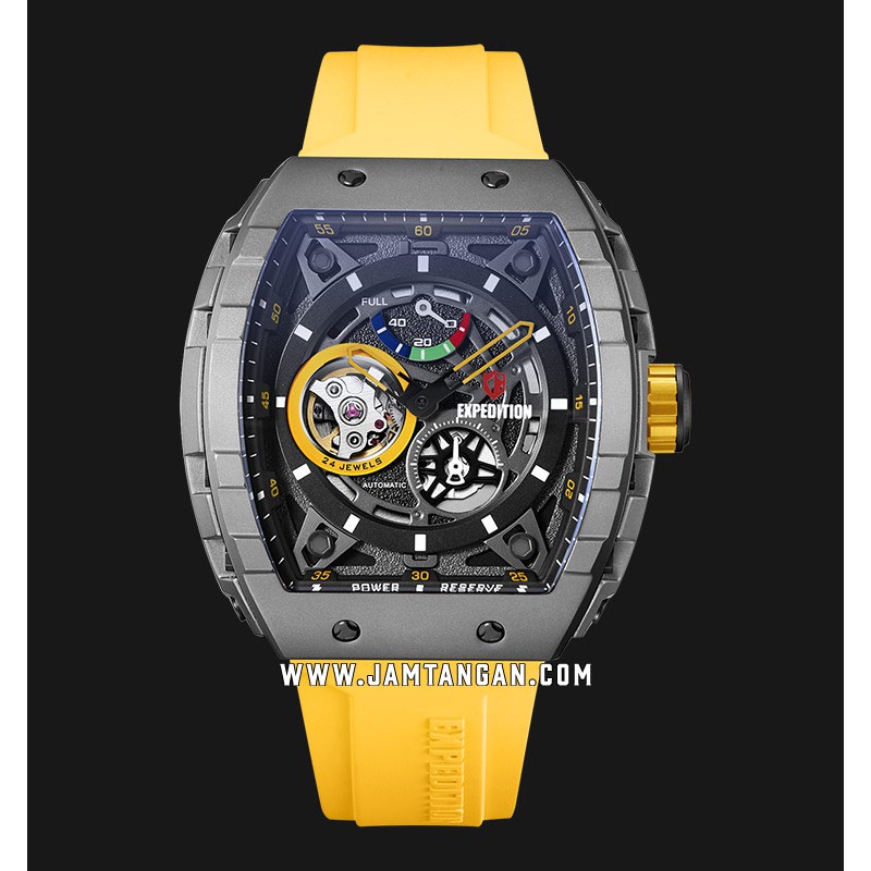 Expedition E 6782 MPRTPBAYLV Man Black Dial Yellow Silicon Strap