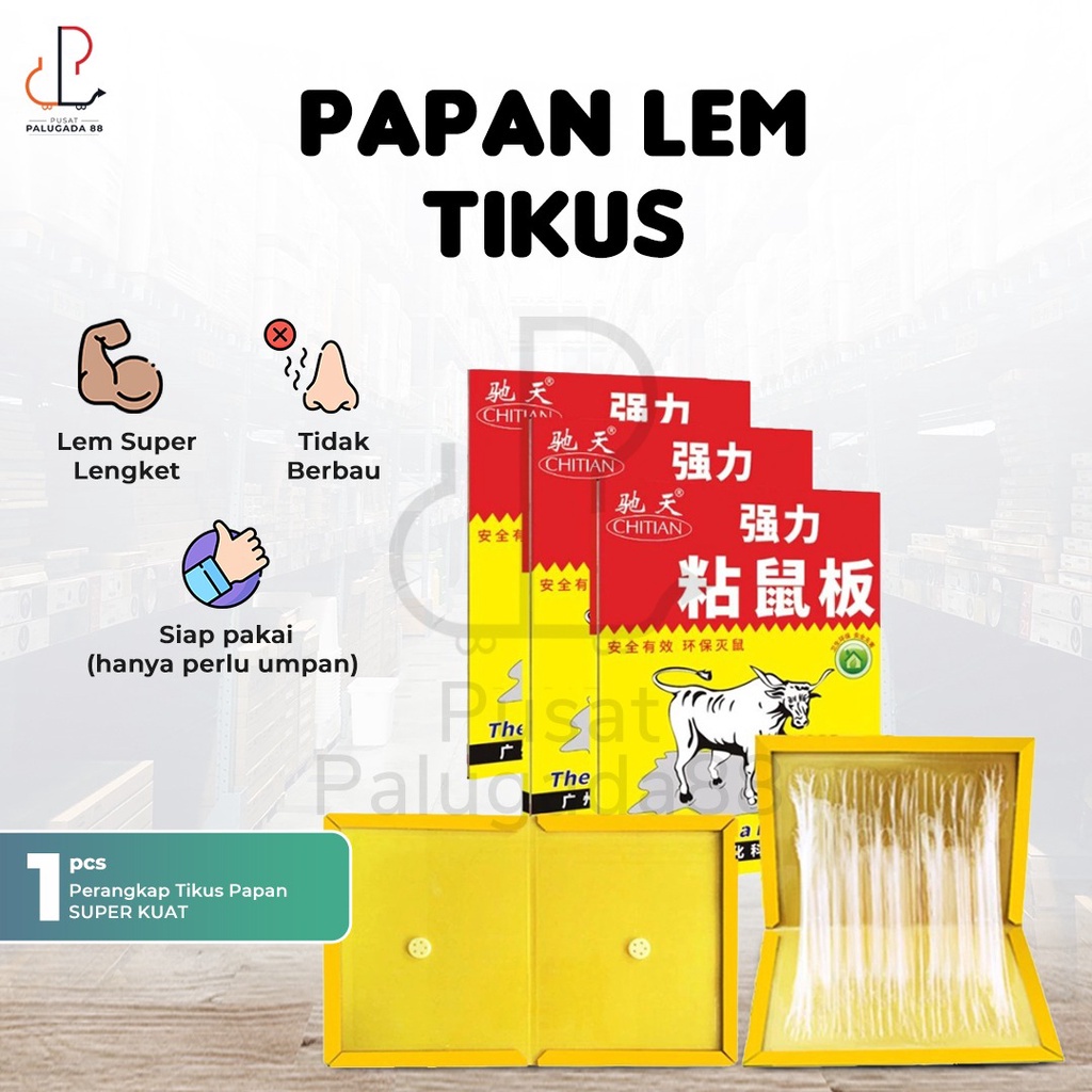 Lem Tikus Papan Jebakan Perangkap Tikus Siap Pakai Buku Super Lengket Glue Board Mouse Rat Trap X Besar Masal Massal