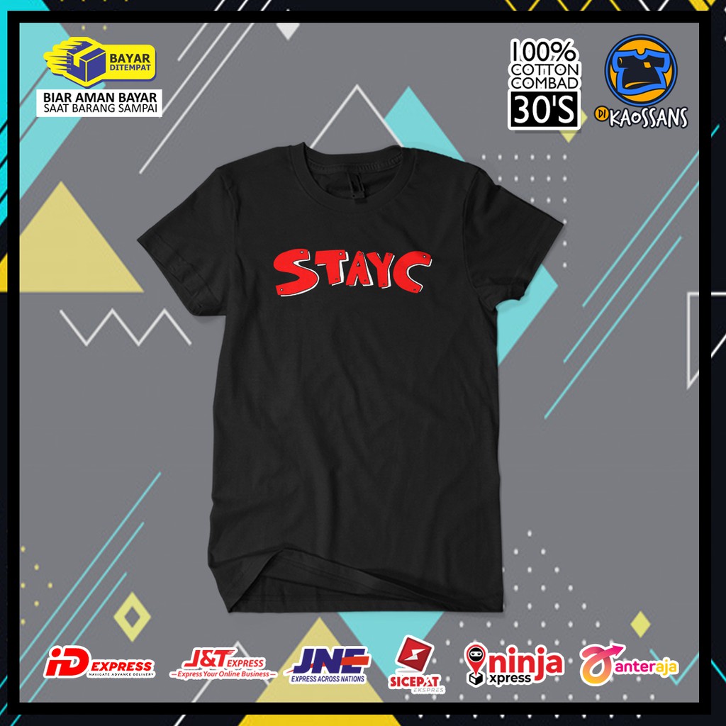 Baju Kaos Distro STAYC Cotton Combed / Kaos Logo Girl Band KPOP / Kaos Unisex Termurah Terlaris
