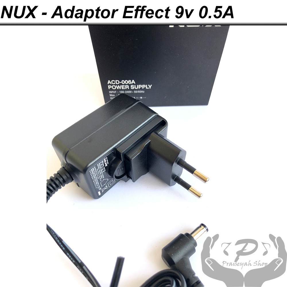 Adaptor Efek Gitar Nux 9V 0.5A Adapter Effect Power Supply ACD-006A