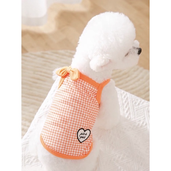 Orange Pink Pitch Pet for Dog Cat Baju Anjing Kucing Lucu