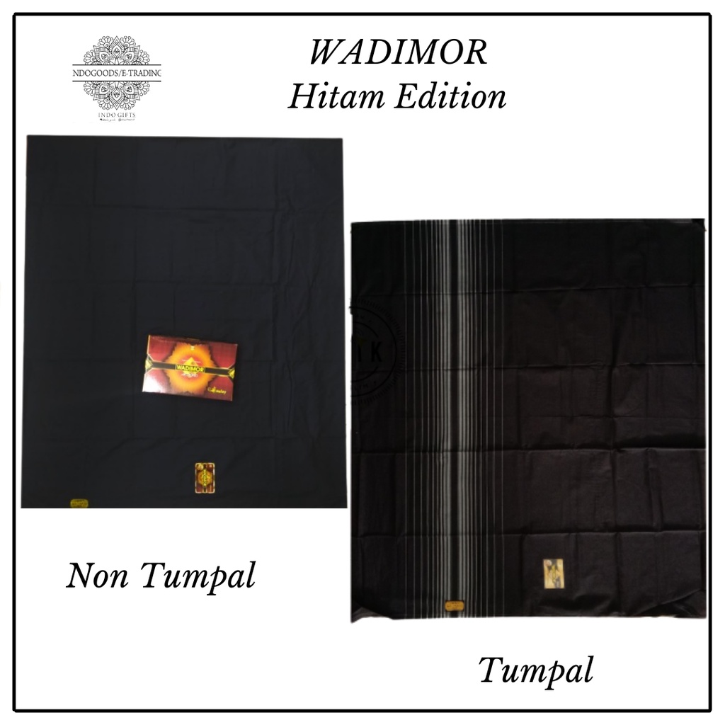 Sarung Tenun Wadimor HITAM TUMPAL POLOS Dewasa Pria Bahan Katun Grosir Ecer Indogoods
