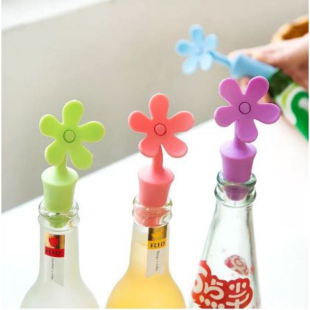 (BOW) Flower bottle cap cover penutup tutupan botol silikon model bunga