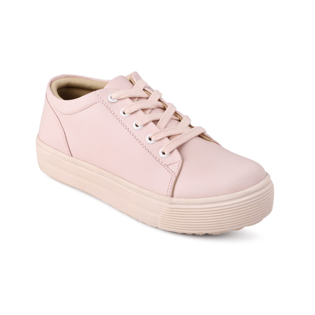Sepatu Cewek wanita sneakers model tali, Tralala Finci Pink