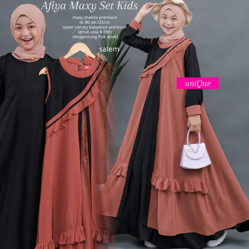 AFIYAMAXY SET KIDS BY UNIQUE/GAMIS ANAK PEREMPUAN