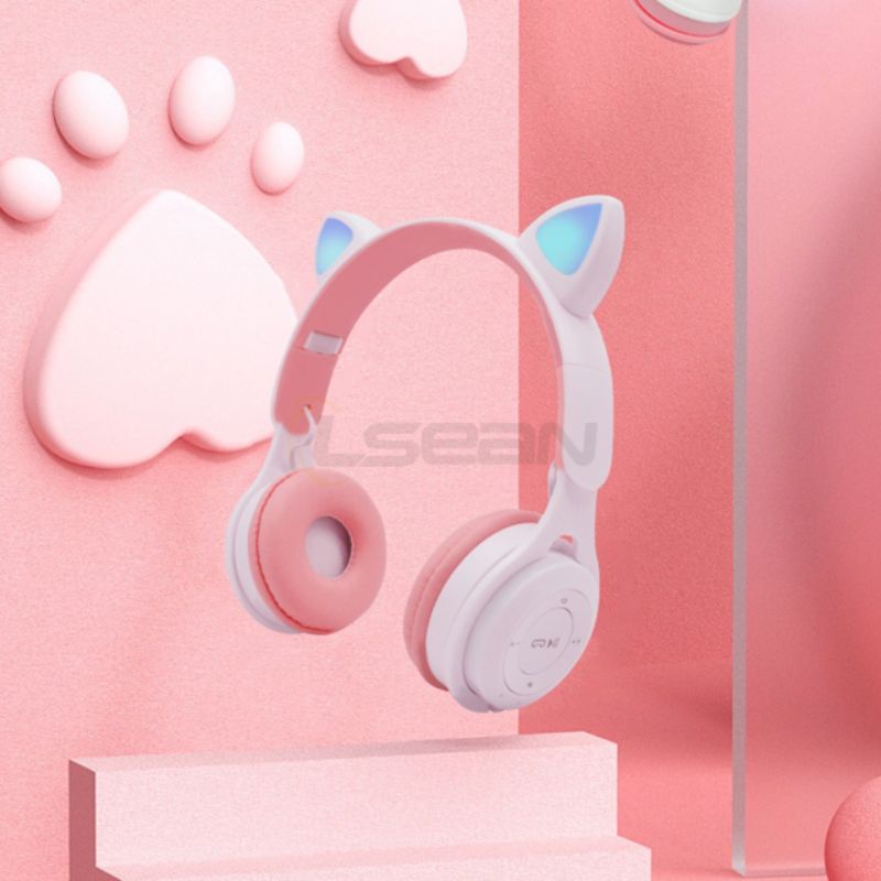 CAT EAR HEADPHONE WIRELESS BLUETOOTH LED | HEADPHONE KUCING LED