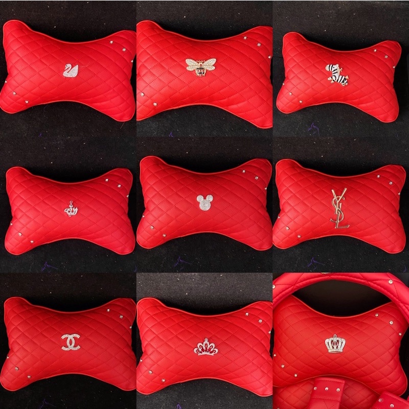 leher mobil merah bantal mobil mahkota swan bee bantal leher 5 Color BANTAL KEPALA DAD MAHKOTA CROWN CHXNEL SWAN ANGSA Jok Mobil Headrest Pillow