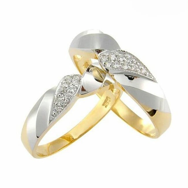 Cincin Kawin Pasangan Wanita Murah Silver Silver 925 Emas Ring Perak Kawin Tunangan Murni Asli Weddi