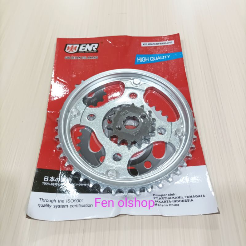 Gear / Gir Depan Belakang MEGA PRO NEW MONO 428- 42T+ 14T original ENR