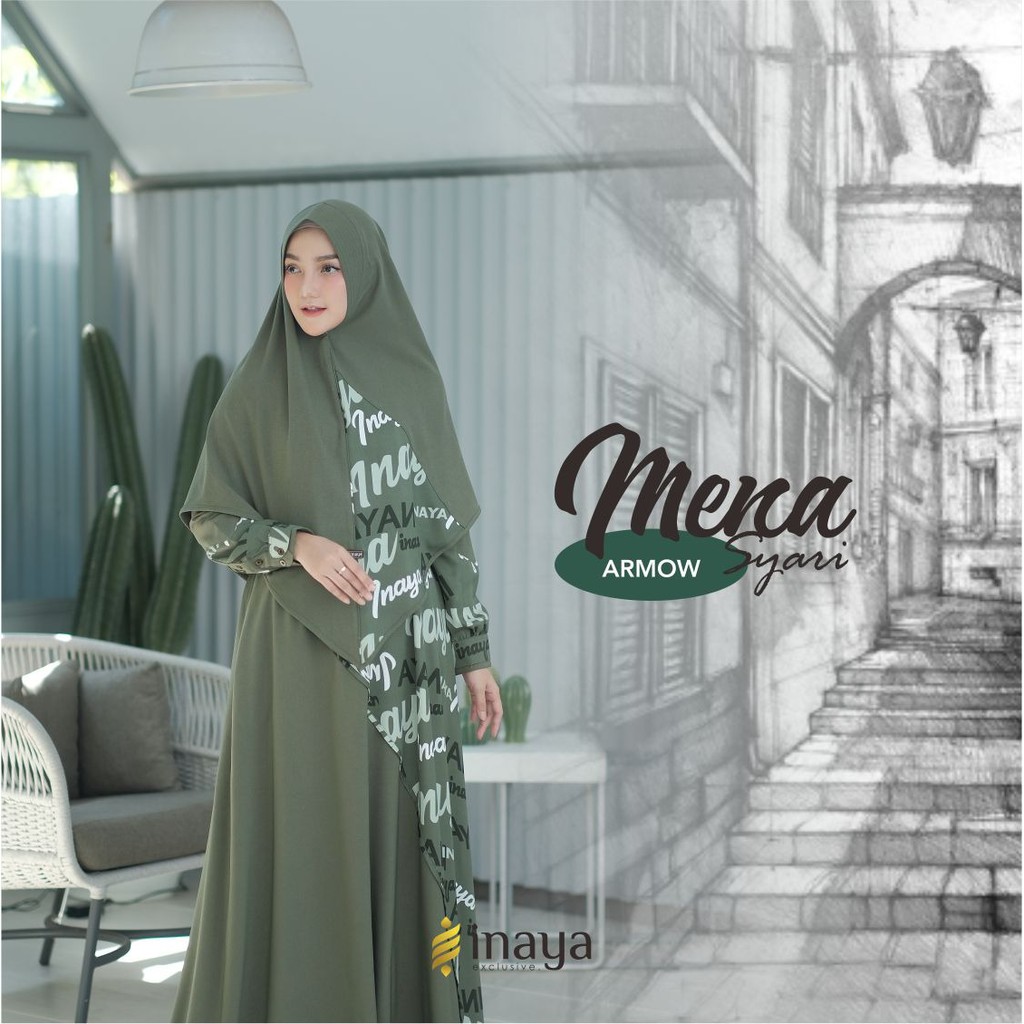 [ FREE MASKER RANDOM ] Gamis Premium Set Mena Syar'i by Inaya Exclusive