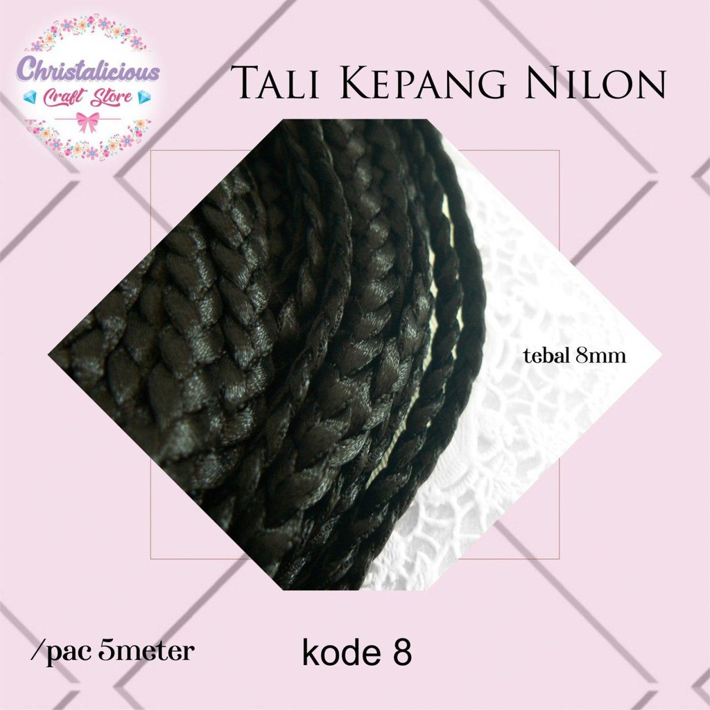 Tali Kepang Nylon untuk bahan kalung, gelang, tali kepang nilon cocok untuk bahan aksesoris rambut