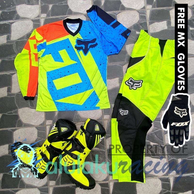 Jersey, Celana, Sarung Tangan &amp; Sepatu SV Fullset MX Trail Motocross - Paket Bundling FOCTSV080404-F41