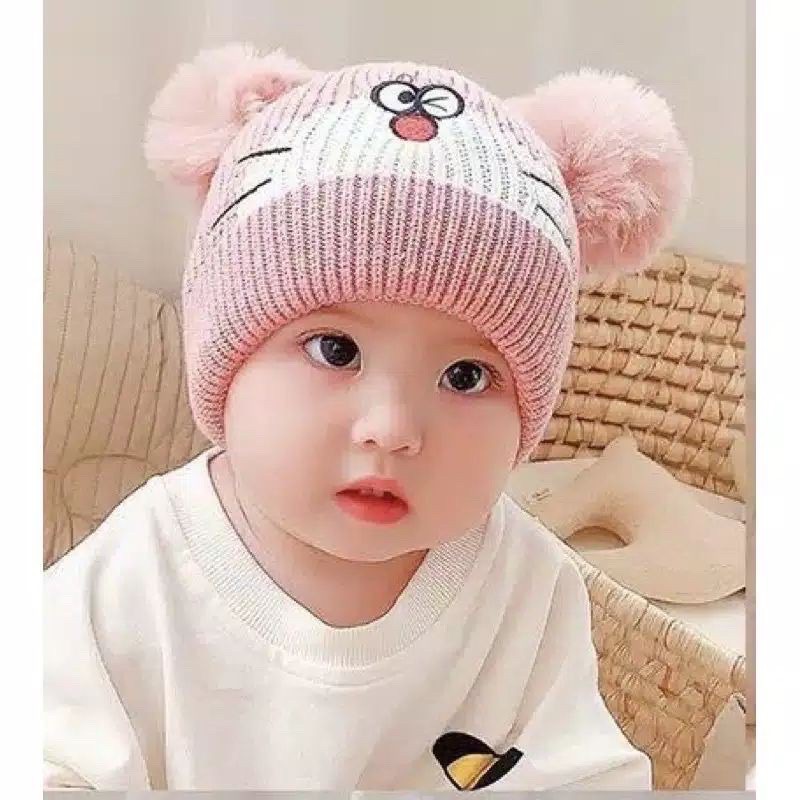 TOPI DORAEMON /Kupluk Doraemon 0-2tahun