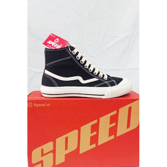 Sepatu Sekolah Hitam Bertali / Sneakers / Sepatu Distro Allstar / SPEED Vintage Hi 02