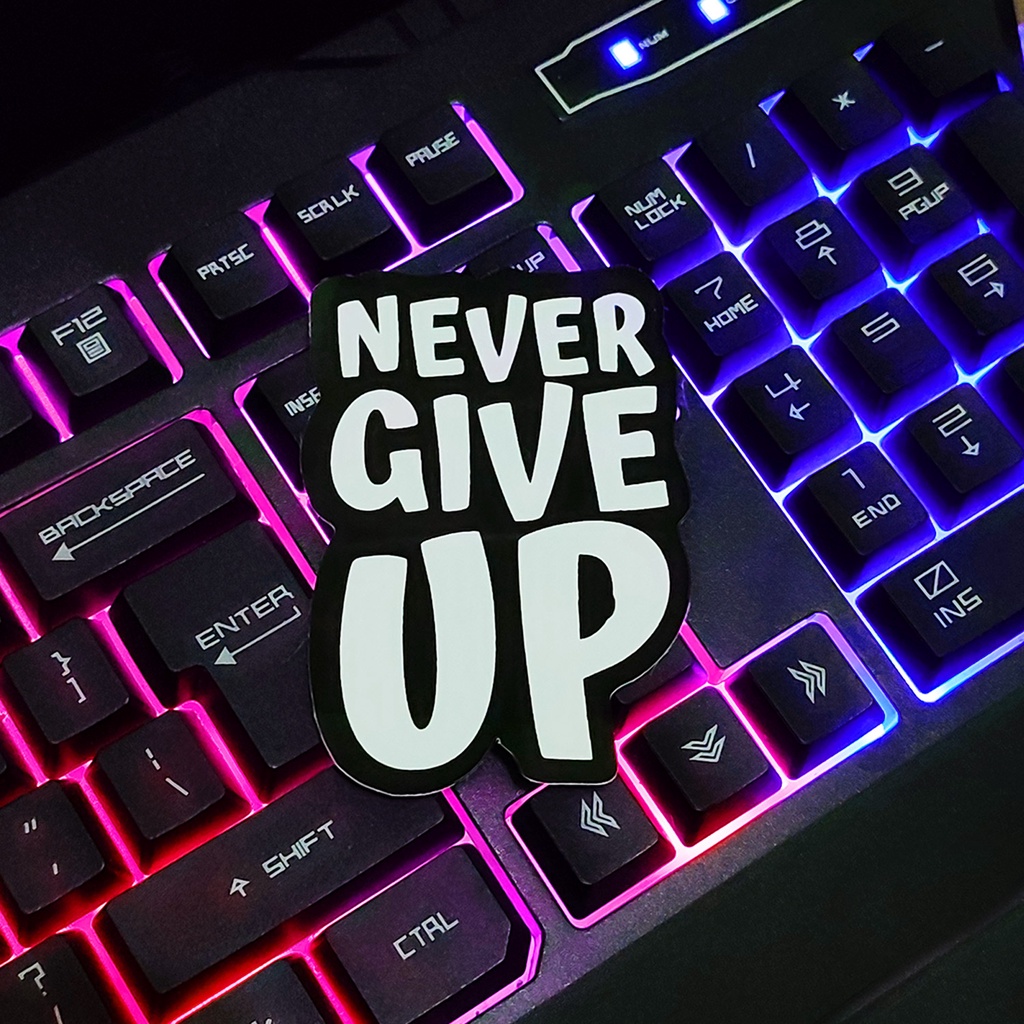 STIKER STICKER AESTHETIC NEVER GIVE UP  SERIES - STICKER TUMBLR MOTOR JOURNAL