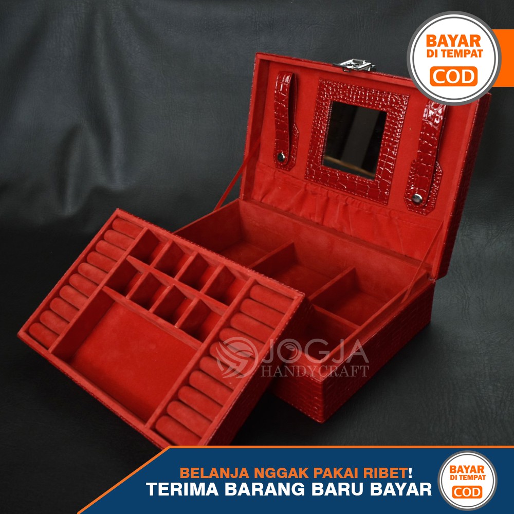 Exclusive Jewelery Box / Kotak Tempat Perhiasan Lengkap / Tempat Emas, Anting, Gelang