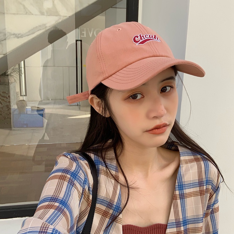 Topi Baseball Pelindung Matahari Motif Bordir Tulisan Gaya Korea Retro