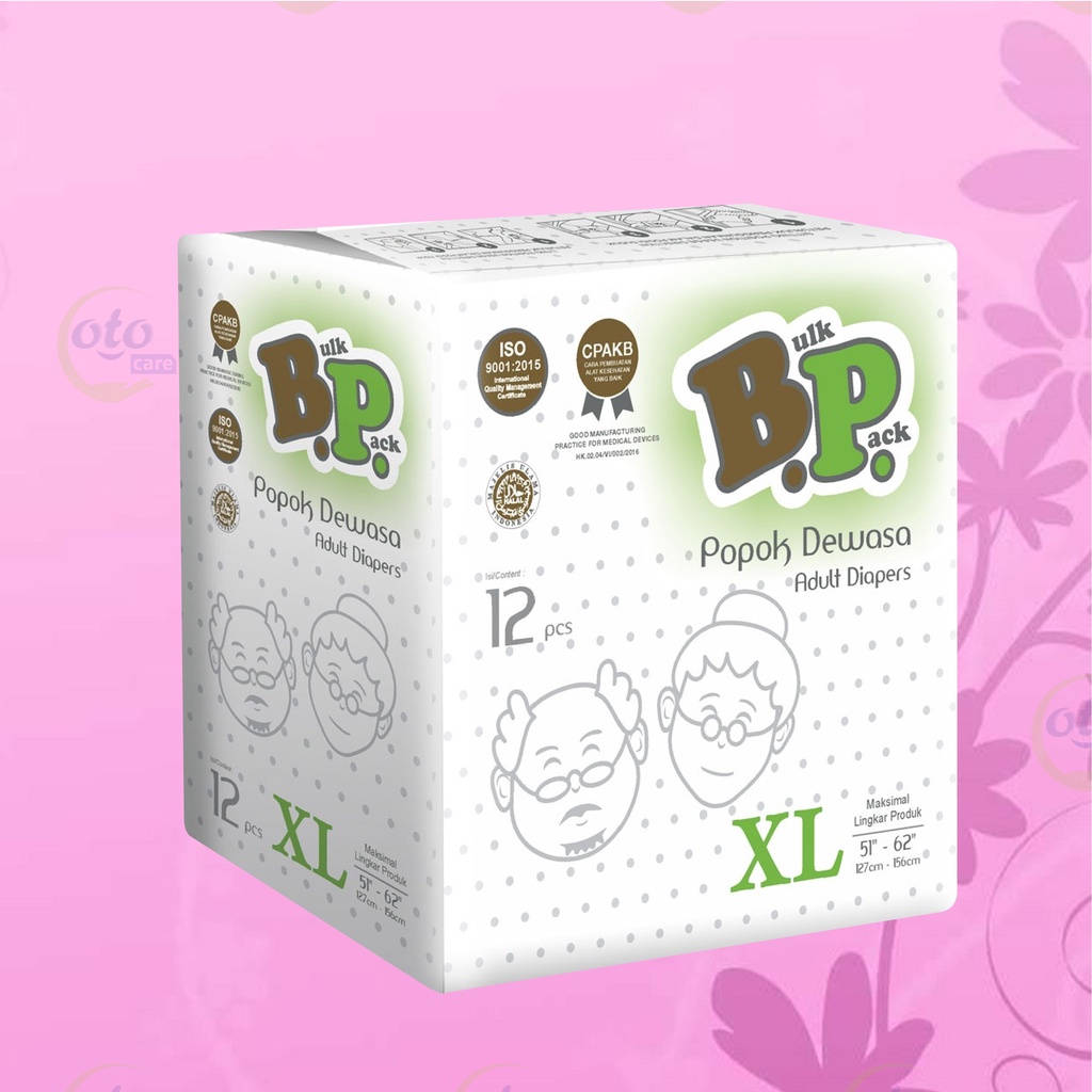 BP Popok Dewasa model Perekat Adult Diapers ukuran 14 M / 14 L / 12 XL