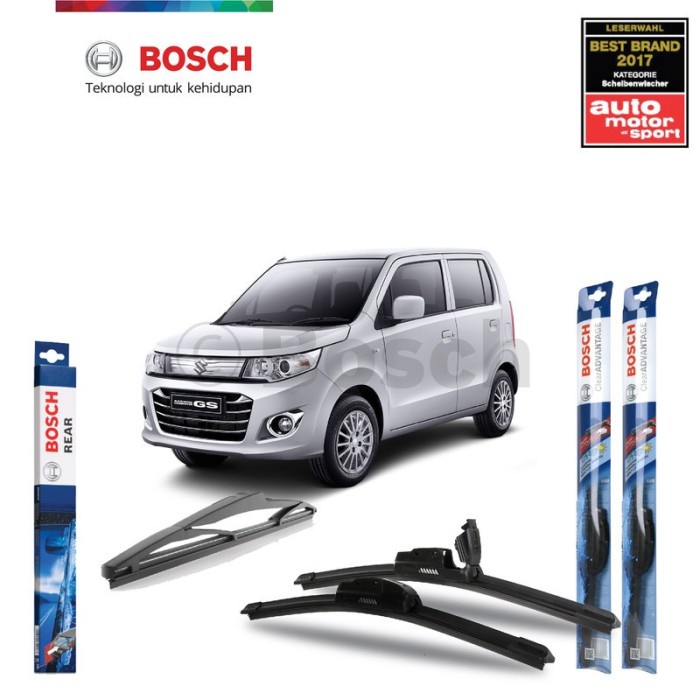 Wiper Depan Belakang Suzuki Karimun Wagon R Bosch Frameless Advantage