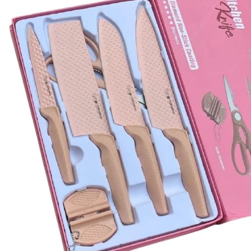 Stein Cookware Diamond Knive Set Pisau 6pcs - Pink