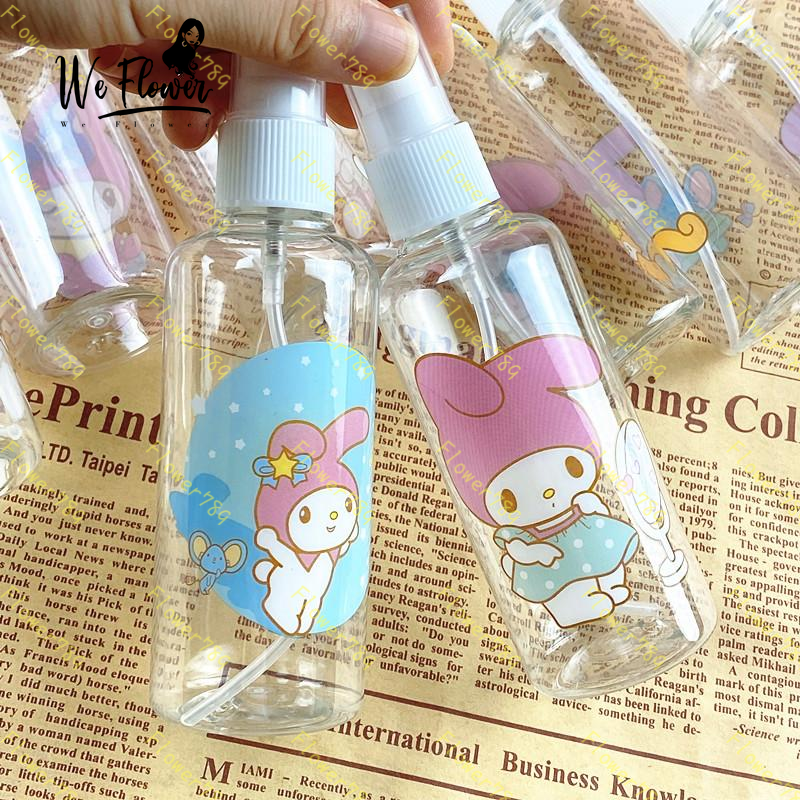 (We) Botol Kosong Bahan Plastik Desain My Melody Kartun Kapasitas 100ml Dapat Diisi Ulang