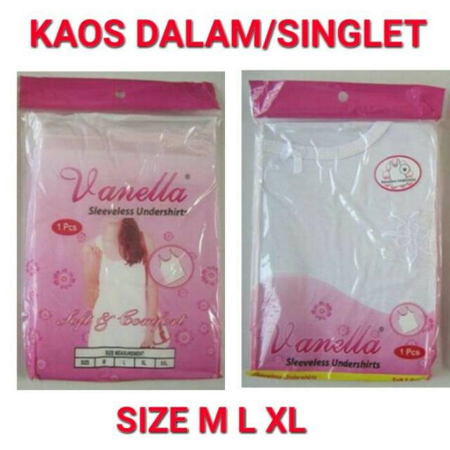 Kaos Dalam Wanita Singlet Non Lengan Katun Adem  / Singlet Cewek Vanella Murah Dalaman Baju