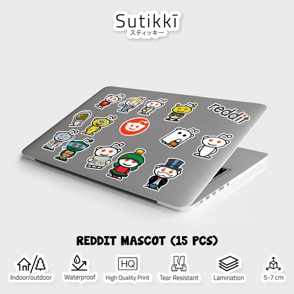 Sutikki | Sticker Pack Reddit Mascot Logo Character Maskot Icon Stiker Laptop Vinyl Aesthetic