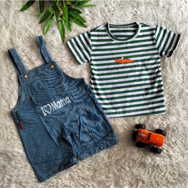 Set Overall Anak Cowok Import Usia 1-3 tahunan