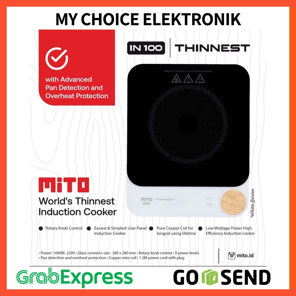 MITO Kompor Induksi IN-100 (1000W) | Thinnest Induction Cooker IN100