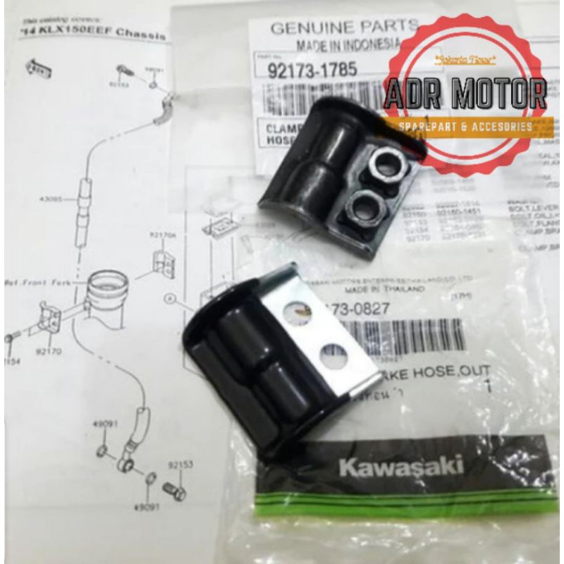 klem selang rem depan klx 150 original kawasaki