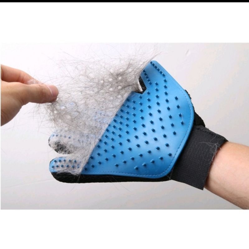 Sarung Tangan Grooming Silicone Pet Glove Perapi Pemijat Bulu Kucing