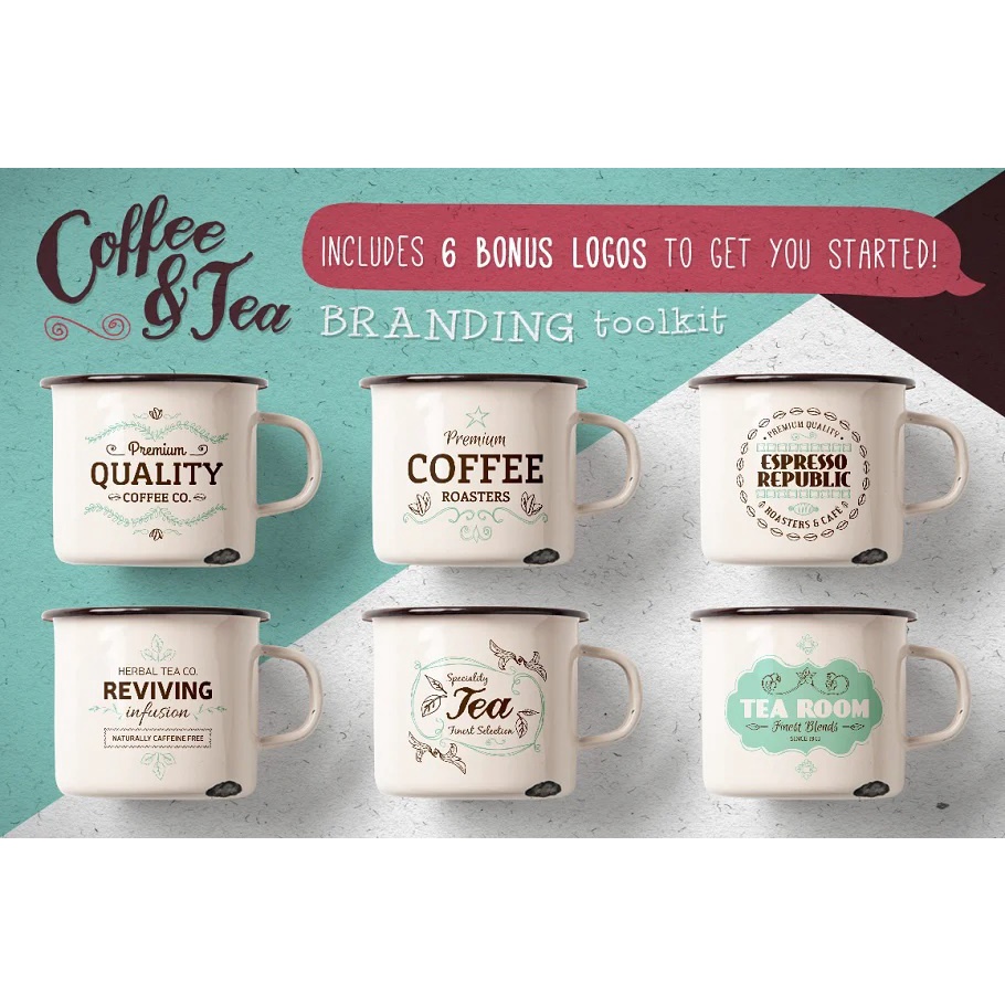 Coffee Tea Branding Toolkit - Vector Designs - Business Branding