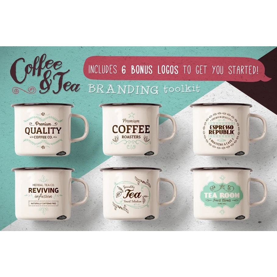 Coffee Tea Branding Toolkit - Vector Designs - Business Branding