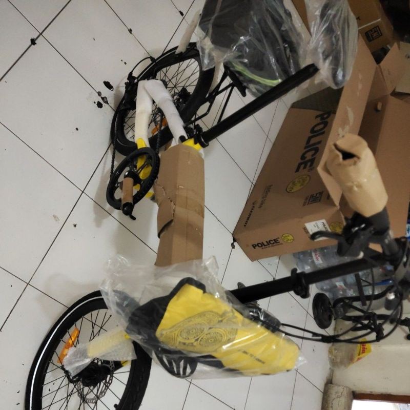 sepeda lipat 20in texas b2w police l-bz