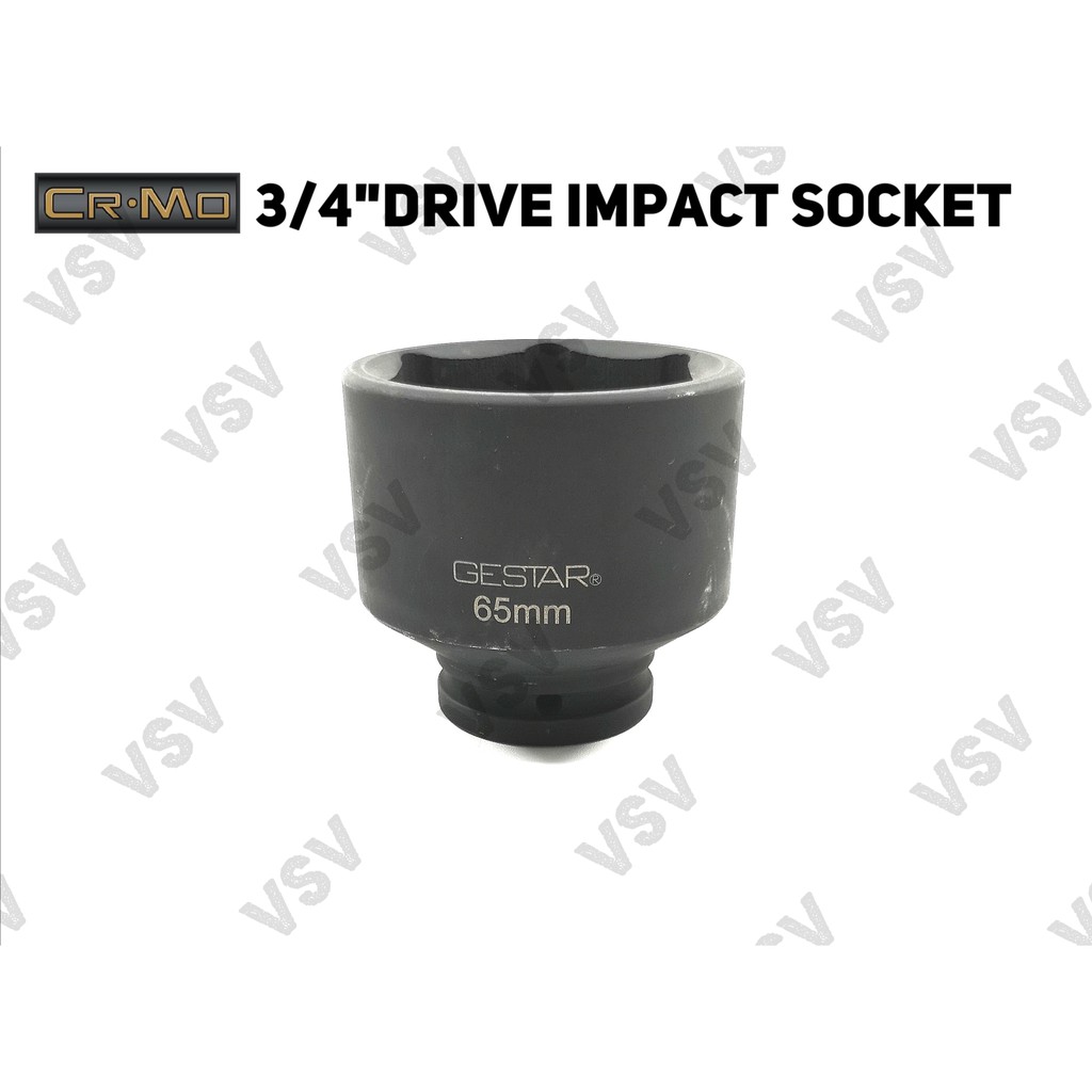 Gestar 3/4&quot;Dr Impact Socket 2.5/16&quot;, 2.3/8&quot; Kunci Shock impact Sock Sok