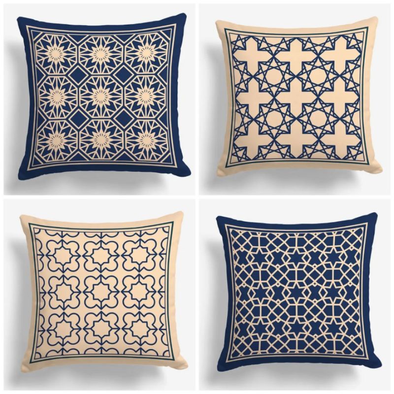 SARUNG BANTAL SOFA PRINT MOTIF TURKISH TURKEY MINIMALIS ARABIC MAROKO MAROCCO TILE 40X40 CM