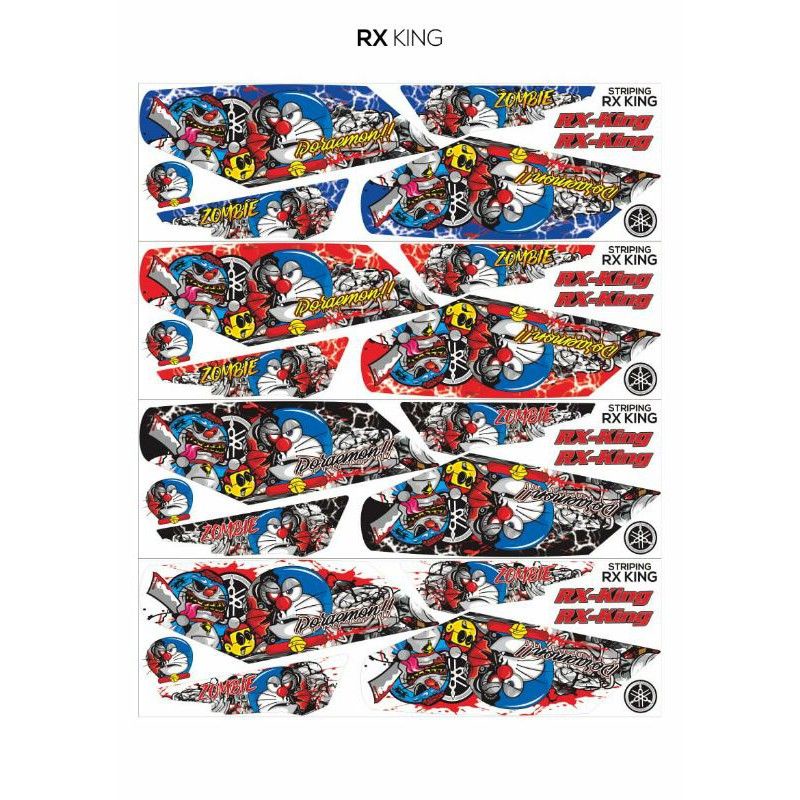 STRIPING STICKER RX KING / STICKER VARIASI LIS BODY RX KING(DORAEMON)