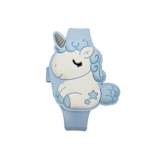 Jam Tangan Anak Desain Unicorn Dengan Lampu LED Bahan Silikon