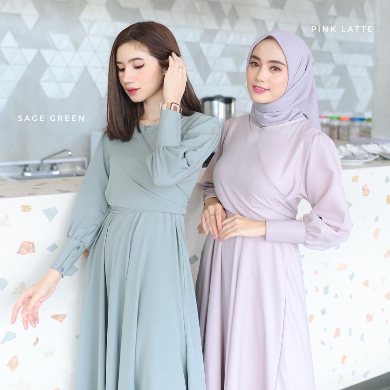 Rereyshop Madina Dress Bahan Shakilla Import Adem Dress Wanita Terlaris